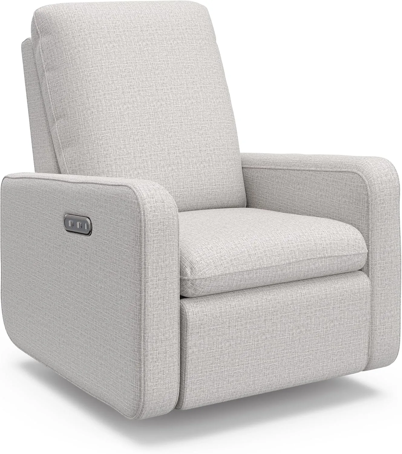 Graco Teddi Power Recliner Swivel Glider (Steel Basketweave) – Electronic Power Recline, USB-A & USB-C Charger, Premium Cushioning & Comfort