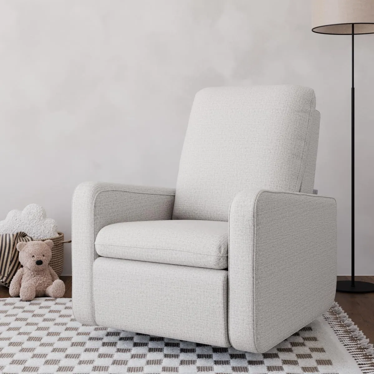 Graco Teddi Power Recliner Swivel Glider (Steel Basketweave) – Electronic Power Recline, USB-A & USB-C Charger, Premium Cushioning & Comfort