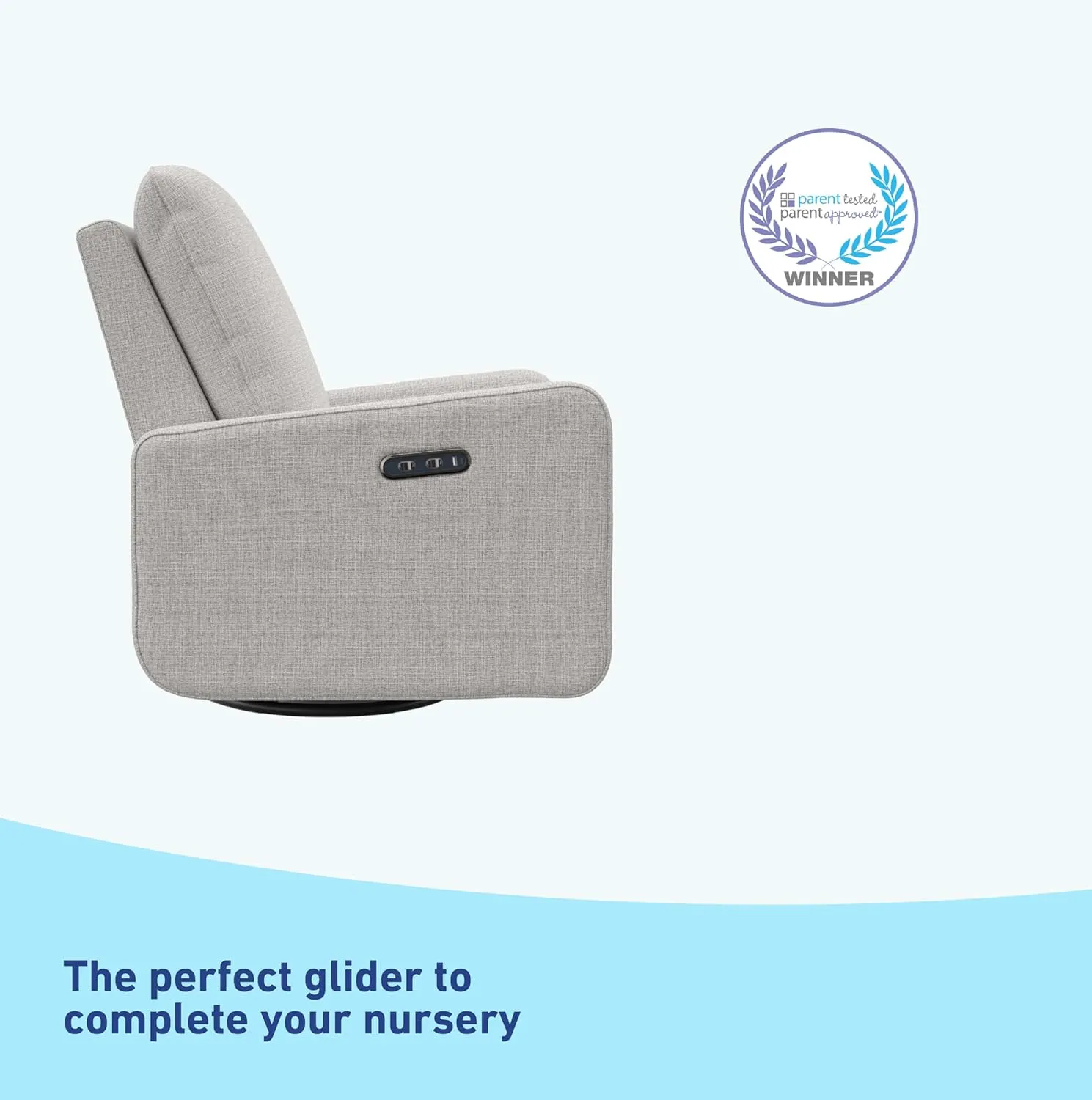 Graco Teddi Power Recliner Swivel Glider (Steel Basketweave) – Electronic Power Recline, USB-A & USB-C Charger, Premium Cushioning & Comfort