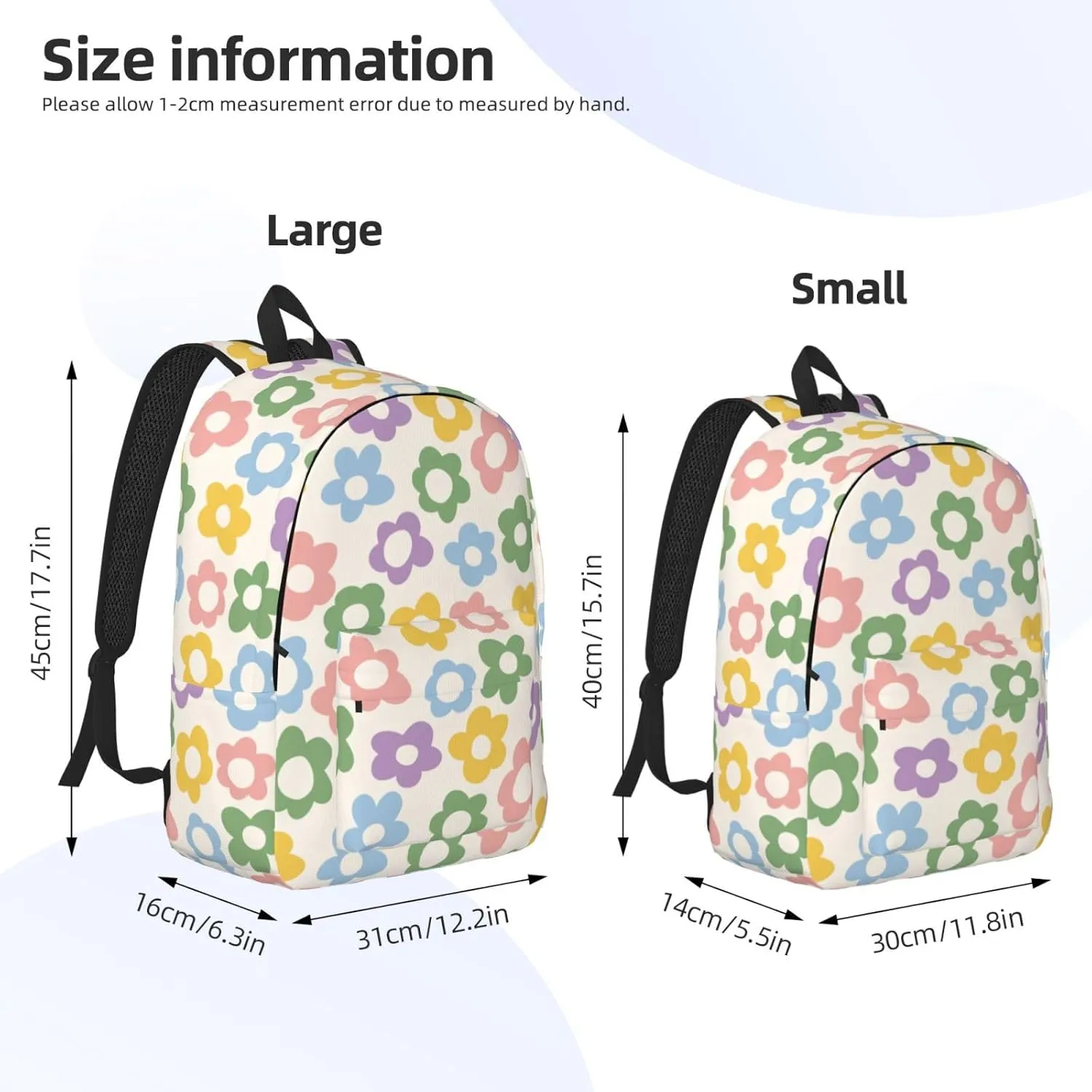 Groovy Flower Abstract Stylish Backpack for Girls Boys Women Lightweight Canvas Bookbag Casual Daypack for Travel Outdoor Camping, 15 Inch