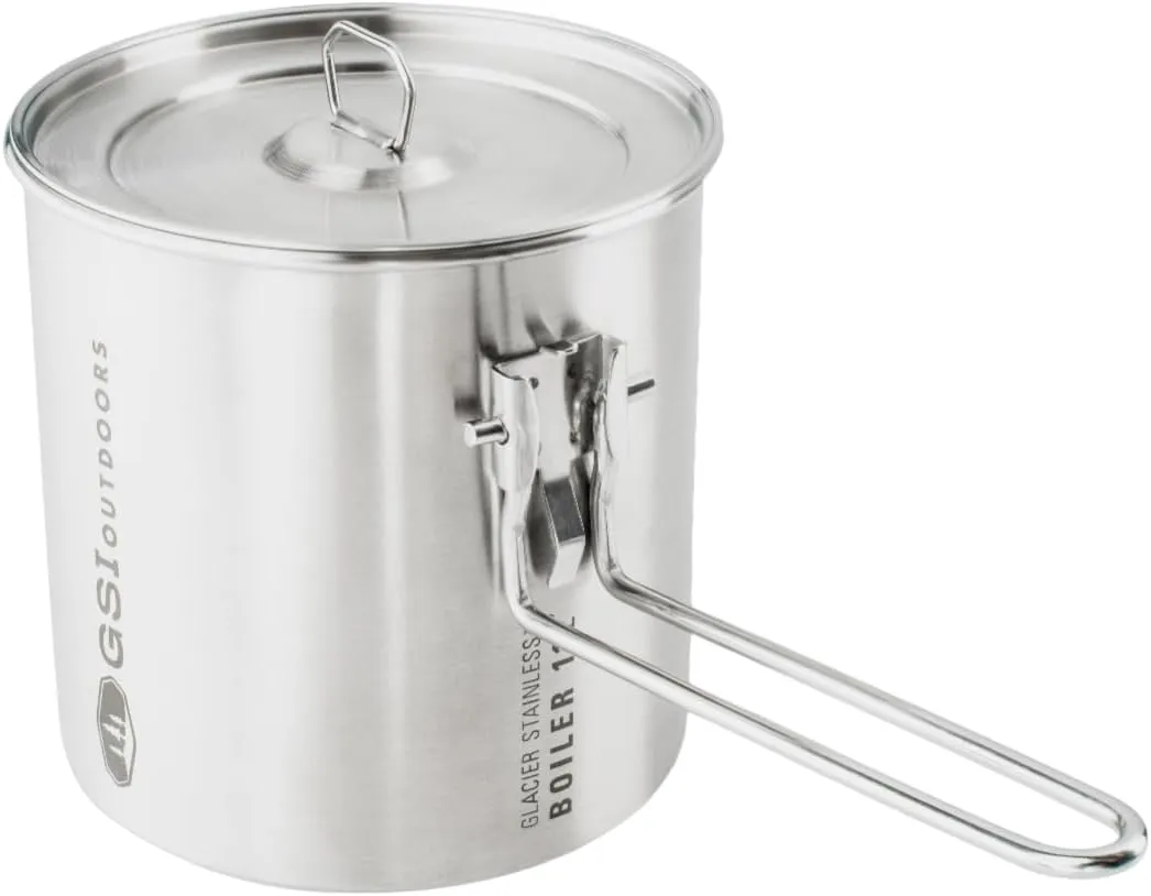 GSI Outdoors Glacier Stainless 1.1 L Boiler For Ultralight Backpacking and Camping