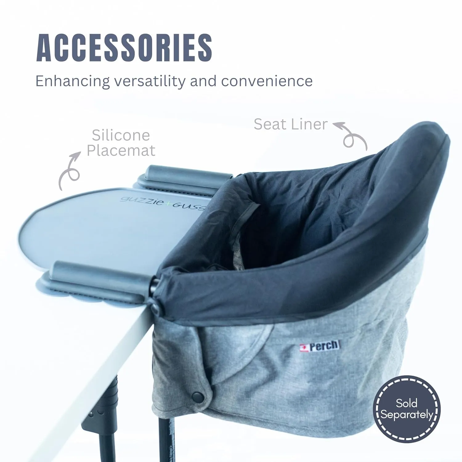 guzzie Guss Portable Clip on High Chair for Baby Seat - Folding and Easy Setup for Travel, Home, Restaurants, Picnics - Machine Washable Fabric - Forest Green