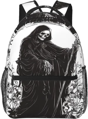 Halloween Skull Witch Casual Backpack For Trekking Office Unisex
