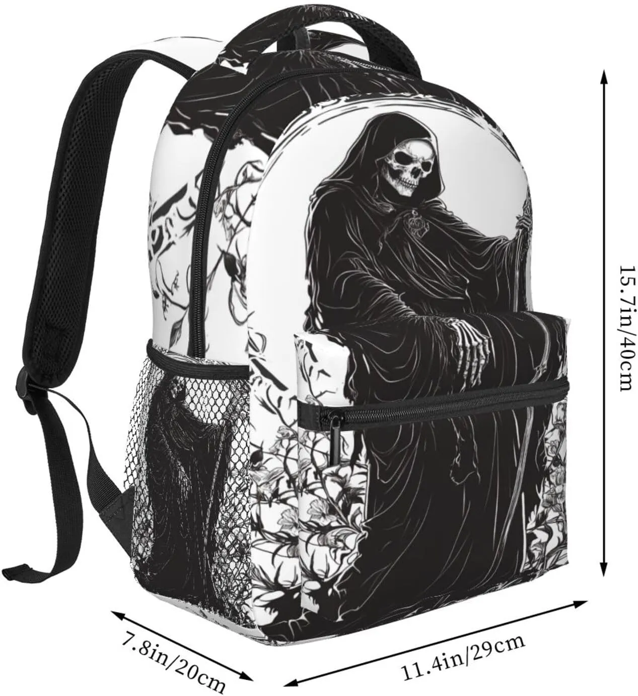 Halloween Skull Witch Casual Backpack For Trekking Office Unisex