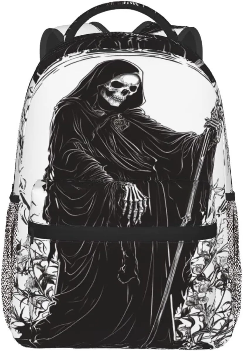 Halloween Skull Witch Casual Backpack For Trekking Office Unisex