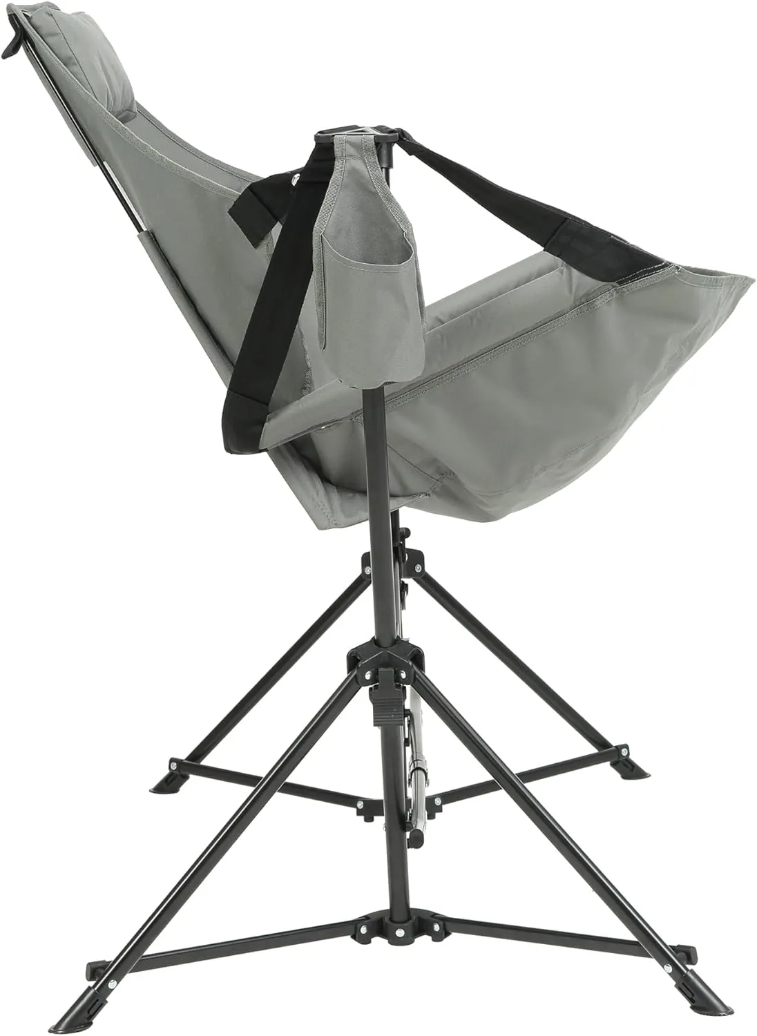 Hammock Camping Chair - Folding Portable Rocking Chair with Adjustable Aluminum Alloy Back, Soft Breathable Fabric, Recliner for Outdoor Travel, Lawn, Backyard (Grey)