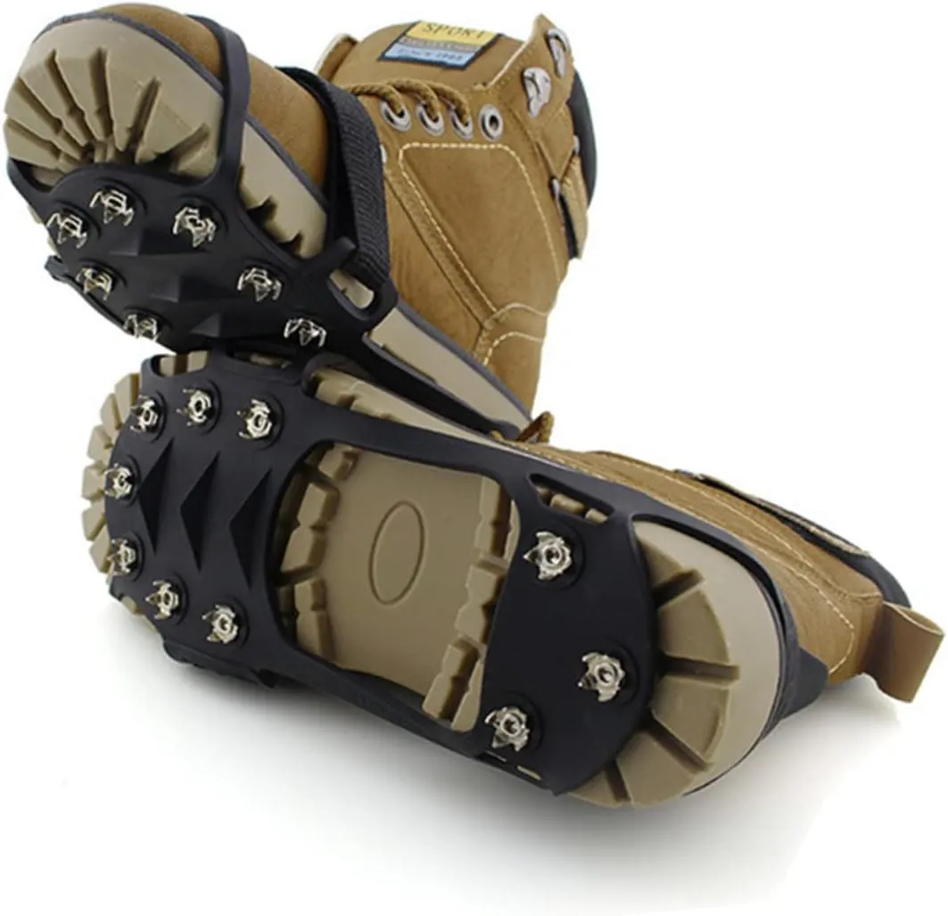 HANABASS Ice Crampons Snow Cleats Ice Spikes Ice Cleats Ice Grips for Shoes Crampons for Hiking Snow Grips for