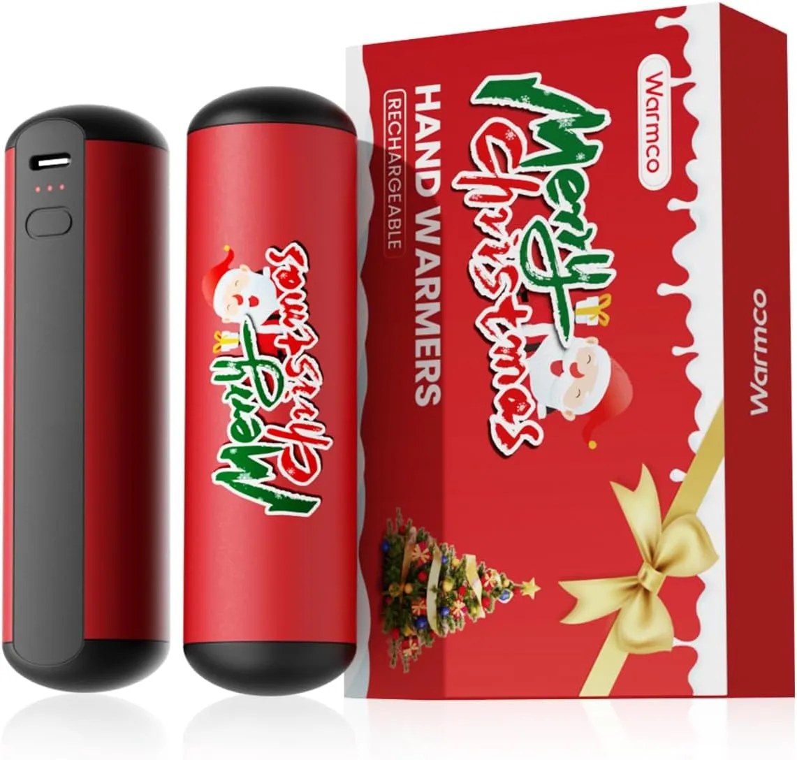 Hand Warmers Rechargeable 10000mAh - Warmco 2 Pack USB C Power Bank, 9hrs Heat, 3 Levels, Reusable Magnetic Electric Hand Warmers Portable Chargers for Outdoors, Christmas, and Birthdays