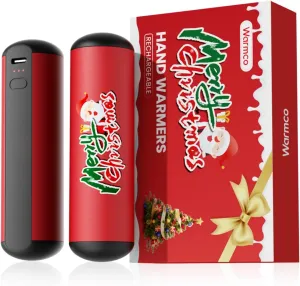 Hand Warmers Rechargeable 10000mAh - Warmco 2 Pack USB C Power Bank, 9hrs Heat, 3 Levels, Reusable Magnetic Electric Hand Warmers Portable Chargers for Outdoors, Christmas, and Birthdays