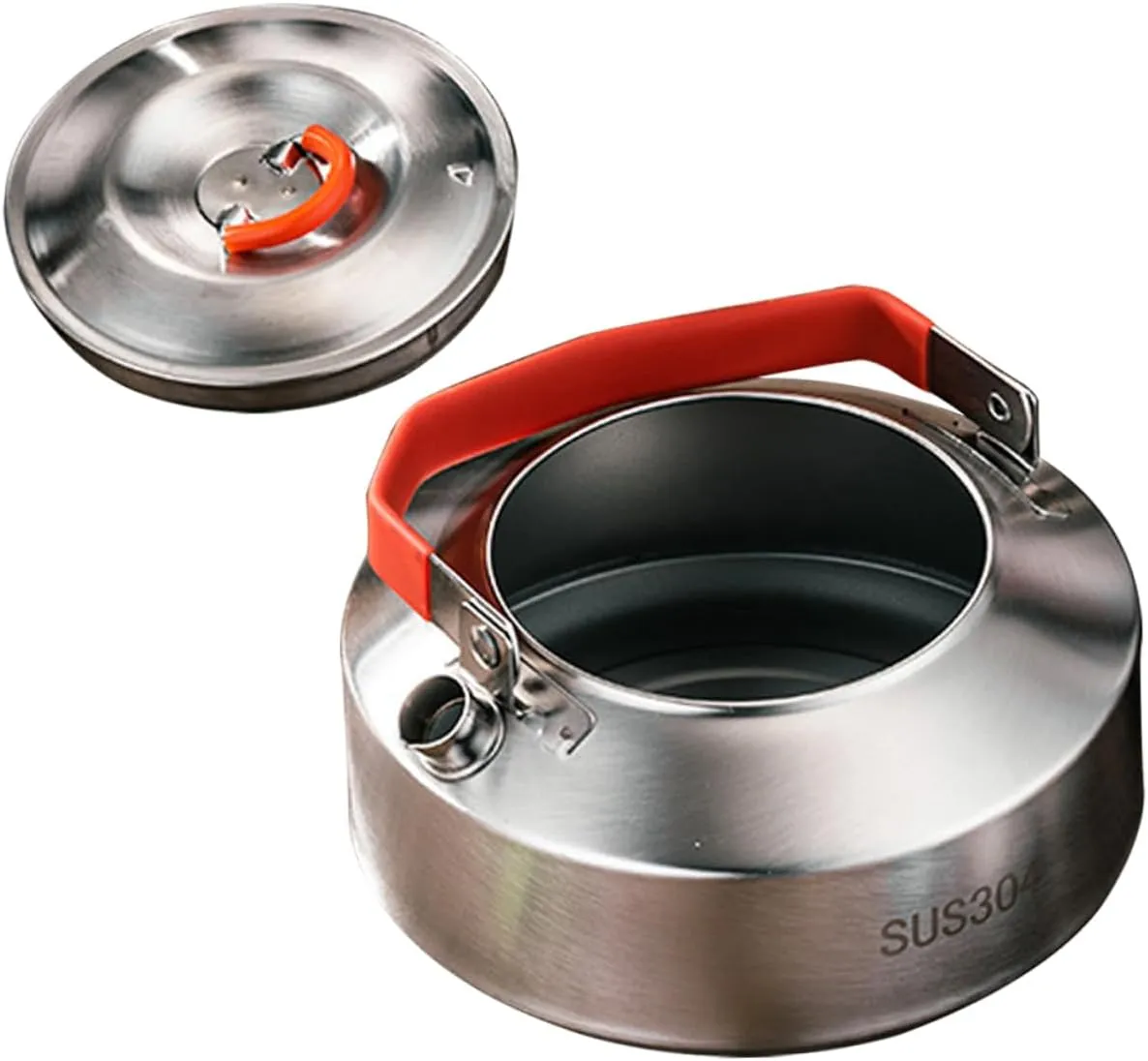 Happyyami Convenient Tea Kettle for Camping 304 Stainless Steel Outdoor Water Pot Tea Pot for Hiking