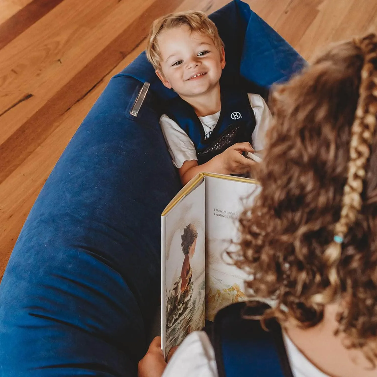 Harkla Hug Sensory Chair 60" - Inflatable Sensory Pod for Kids- Sensory Toys for Children- Therapeutic Compression Toys | Kids 6 to 12 | Pea Pod and Air Pump