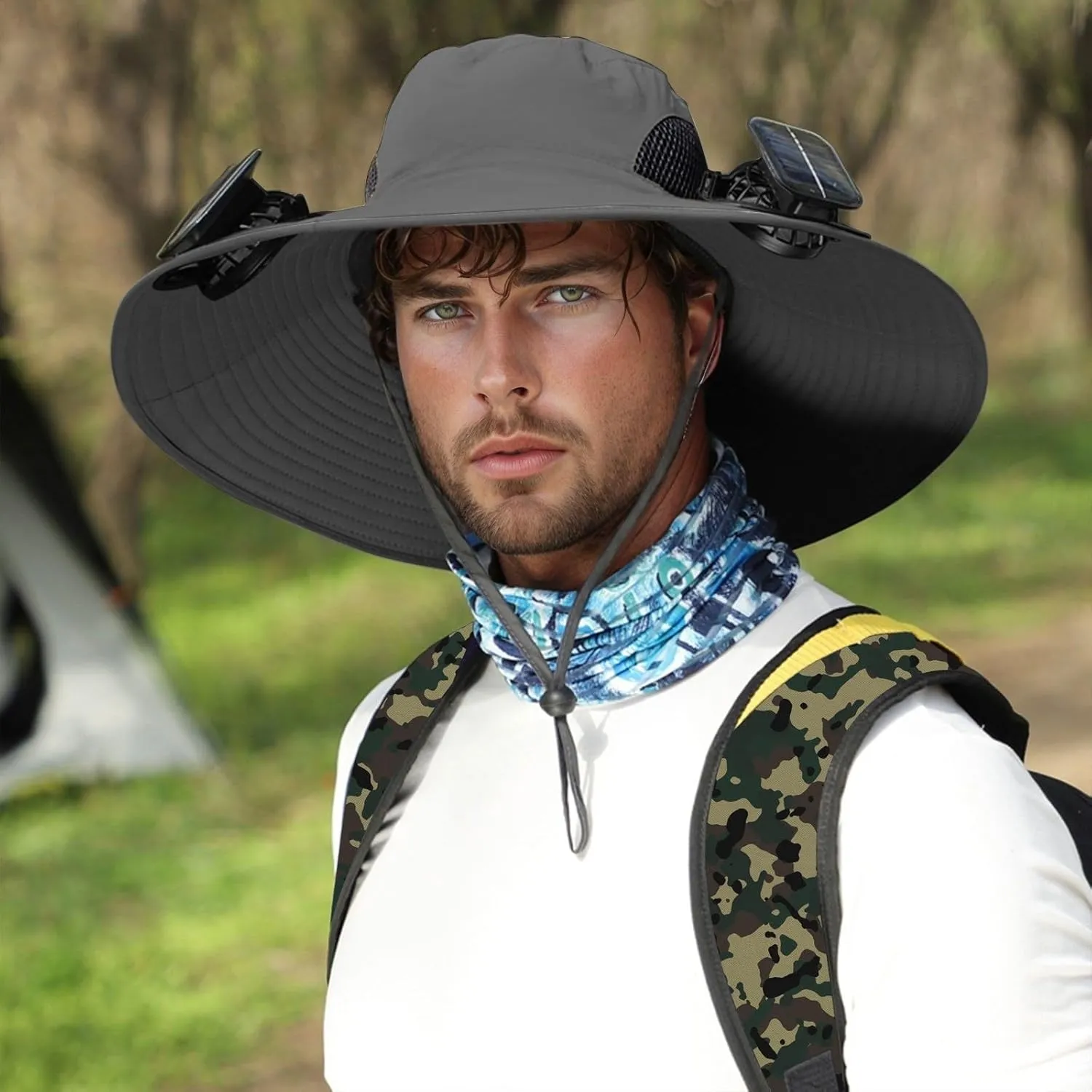 Hat with Fans Solar Power, Solar Fan Hat for Men Women,Optional Solar Fan Sun & USB Charging Sombrero Con Ventilador Solar