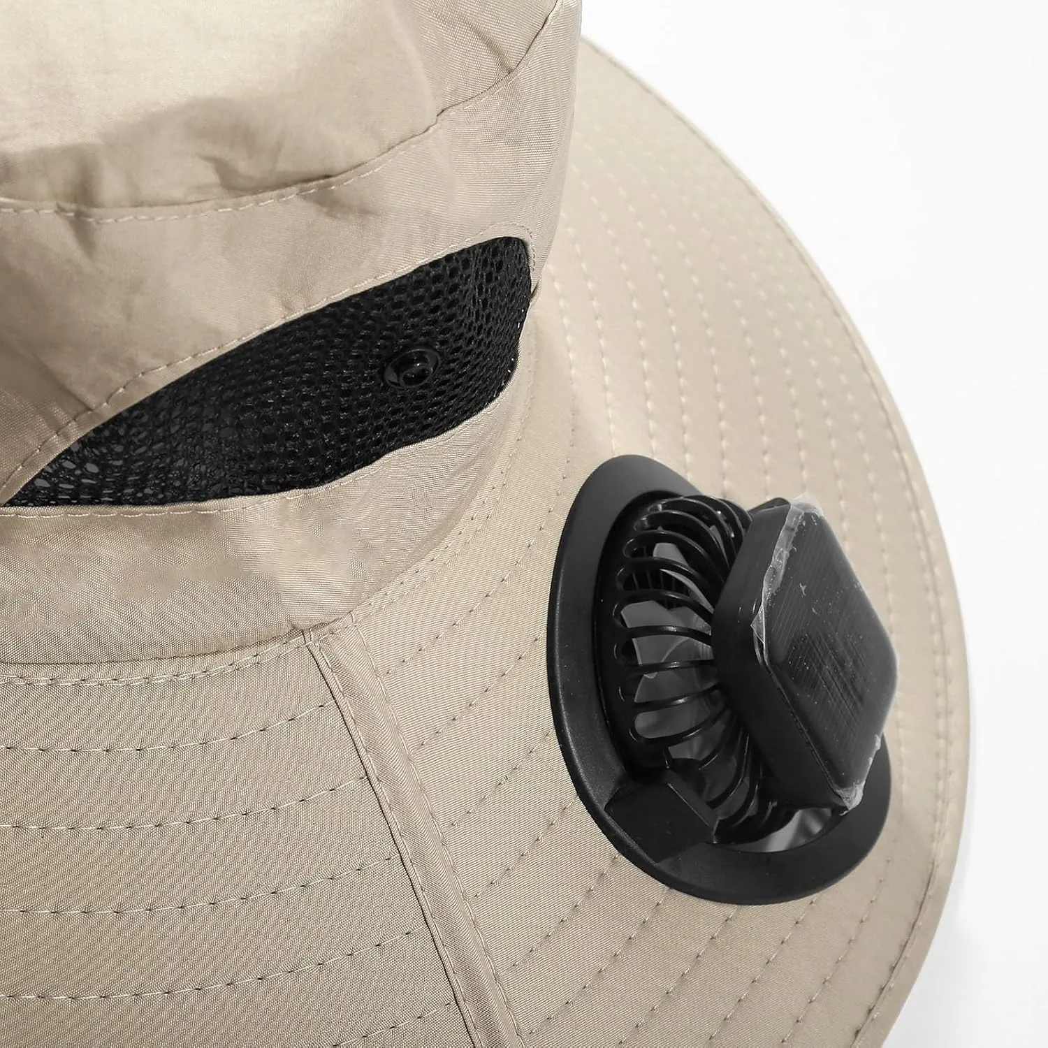 Hat with Fans Solar Power,Wide Brim Sun Hat with 2 Solar Fan Powered Fans Waterproof Breathable Bucket Hat