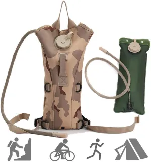 HBG Army Hydration Backpack with 3L Water Bladder Water Bag Pouch for Hiking Climbing Hunting Cycling Running Survival Outdoor Backpack