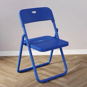 HCZION Plastic Folding Chair Outdoor Stackable Chair Portable Dining Chairs Fold Up Party Chair Garage Folding Stool with Backrest Lightweight Camping Chair (Color : Blue)