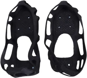 HEALLILY 1 Pair Traction Cleats Ice Snow Grip Anti Slip Shoe Crampons 24 Teeth Spikes Walk Traction for Winter Walking Hiking Climbing Jogging Black Size S