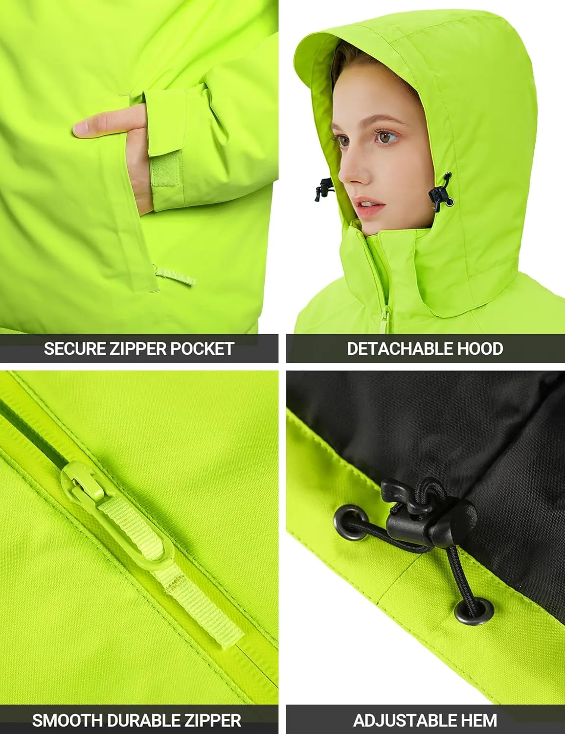 Heated Jacket, Ski Jacket Coat, With 12V/16000mAh Battery Pack, 5 Areas Heating Thicken Women Winter Coat