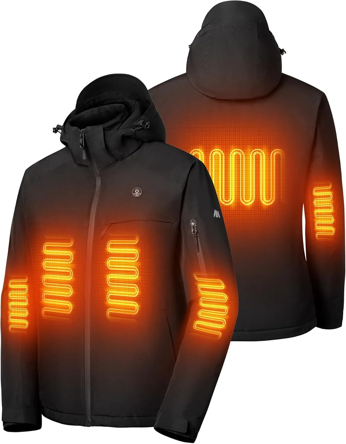 Heated Jacket, Ski Jacket Coat, With 12V/16000mAh Battery Pack, 5 Areas Heating Thicken Women Winter Coat