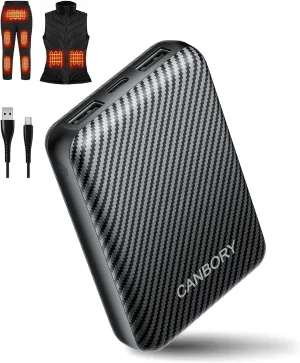 Heated Vest Battery Pack,𝟏𝟐𝟎𝟎𝟎𝐦𝐀𝐡 5V 2A/3A USB-C Out/in Power Bank for Heated Jacket Heated Pad Heated Hoodies Pocket Size