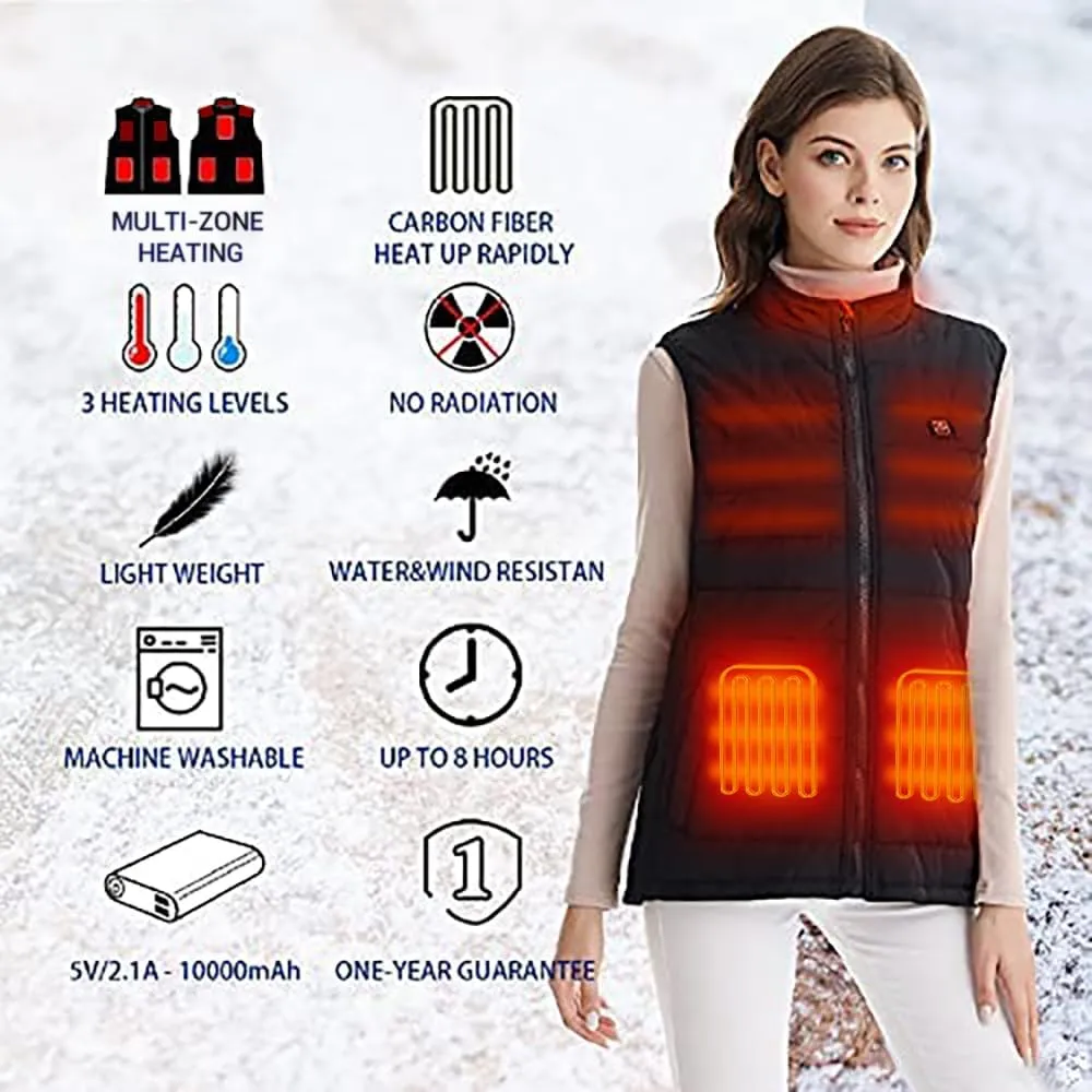 Heated Vest, Lightweight Heated Jacket 8 Heating Zones with Battery Warming Clothes Heating Vest for Men Women