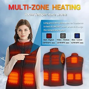 Heated Vest, Lightweight Heated Jacket 8 Heating Zones with Battery Warming Clothes Heating Vest for Men Women