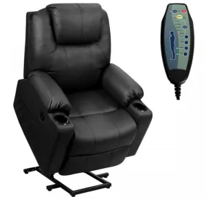 Heavy Duty Modern & Elegant Electric Power Lift Multifunction Electric Recliner With Massage Features | 2 Side Pockets | Cup Holders | Lumbar Heating | USB Charge Port