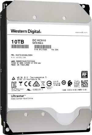 HGST WD Ultrastar DC HC510 10TB 7200 RPM SATA 6Gb/s 3.5" Helium Platform Enterprise Hard Disk Drive - HUH721010ALE604 (0F27606)