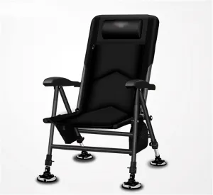 High Back Chair Camping Chair Folding Multifunctional Recliner with Pillow Breathable Removable Cushion Portable for Wild Fishing Hold Up 550 lbs Camping Chair