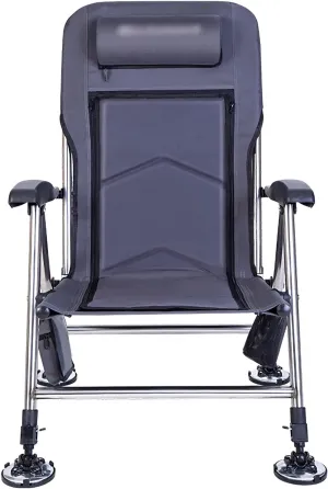 High Back Chair Fishing Chair Folding Stool Lightweight Portable Recliner with Pillow and Liftable Legs Chaise Lounge Chair for Camping Picnic Camping Chair
