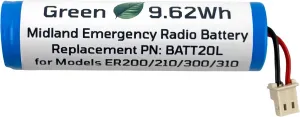 High Capacity 2600mAh Replacement Battery for Midland Emergency Radio ER200 ER210 ER300 ER310 PN: BATT20L 3.7V li-ion Rechargeable Battery Pack