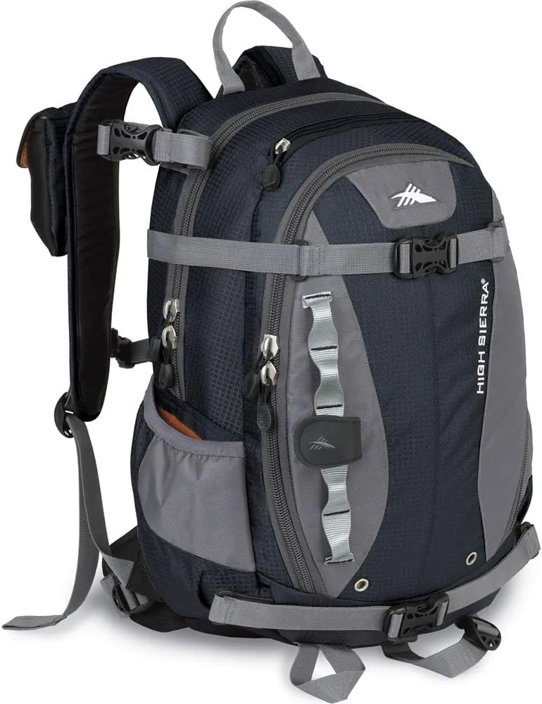 High Sierra Spire Frame Backpack, Black/Tungsten, One Size