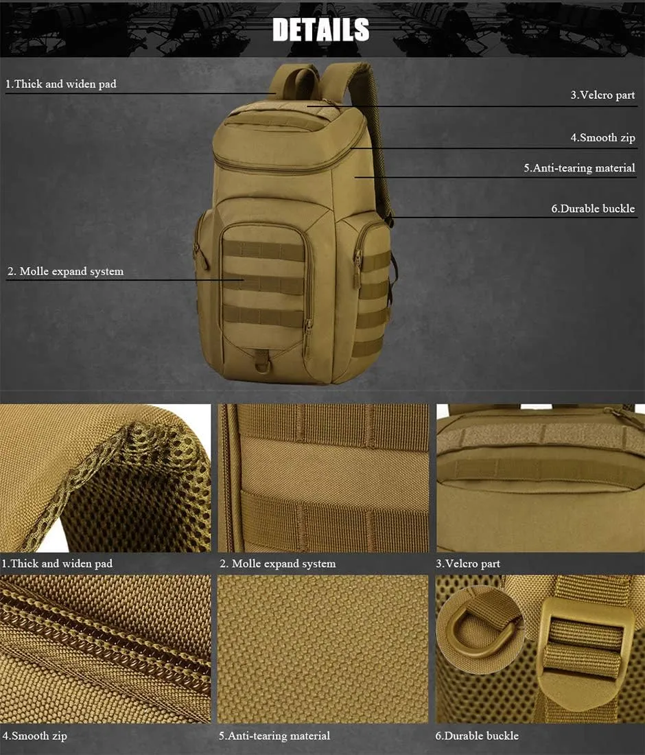 Hiking Backpack 40L Tactical Backpack Waterproof Molle Rucksack for Outdoor Hiking Camping Hunting