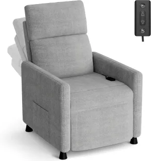 Homall Recliner Chair for Living Room, Recliner Sofa Home Theater Seating with Remote Control Adjustable Backrest and Footrest, Reclining Chairs for Adults (Fabric, Light Grey)