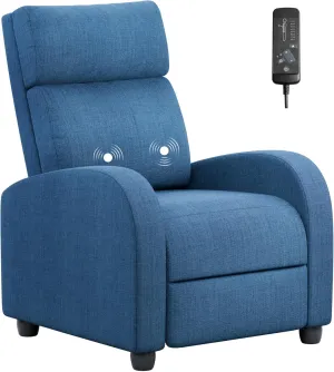Homall Recliner Chair, Recliner Sofa for Adults, Recliners Home Theater Seating with Lumbar Support, Reclining Sofa Chair for Living Room (Fabric, Dark Blue)