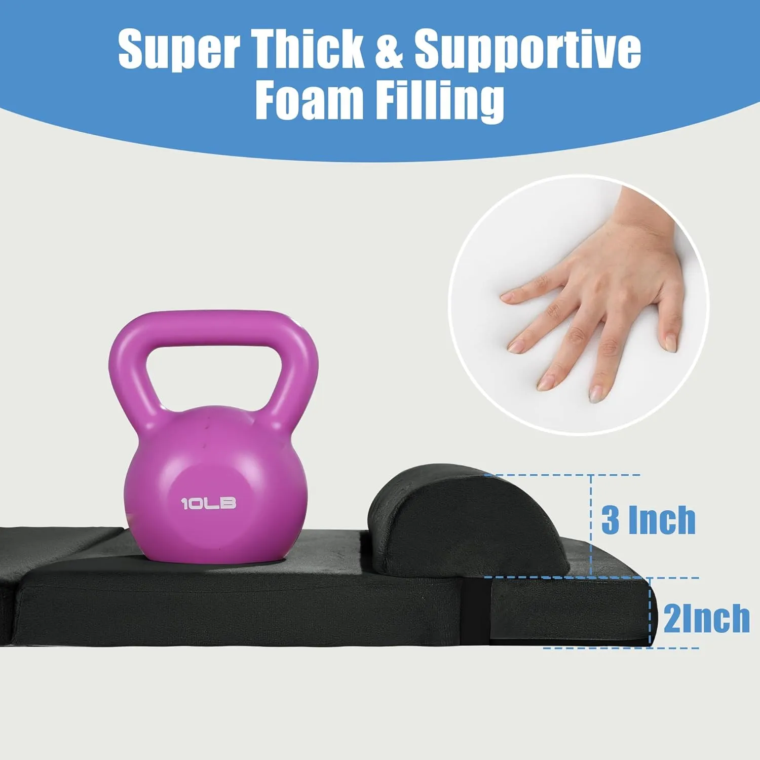 HOMBYS 5-in-1 Recliner Seat Cushion for Elderly Lumbar Support Pillow   Leg Pad, with Adjustable Half Moon Neck Pillow & Footrest, Foam Filling with Velvet Fabric, Thick & Non-Slip, Black