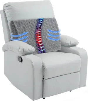 HOMBYS Lumbar Support Pillow for Recliner Chair, Memory Foam Back Support Cushion for Elderly,Extra Large Lumbar Support Pillow,Thick Backrest for Home Reading (Grey, 20“x13.5"x5")