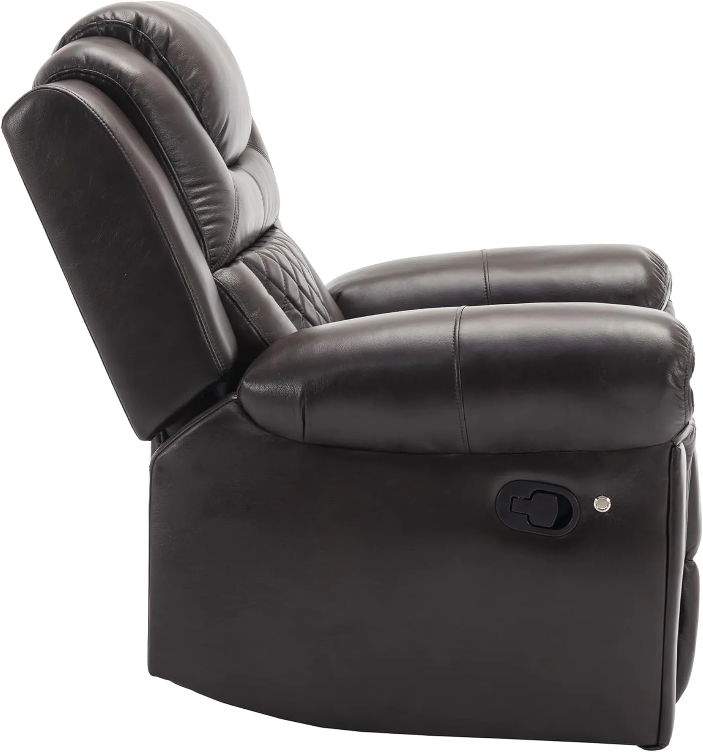 Home Theater Seating Manual Recliner Chair with LED Light Strip for Living Room,Bedroom, Brown