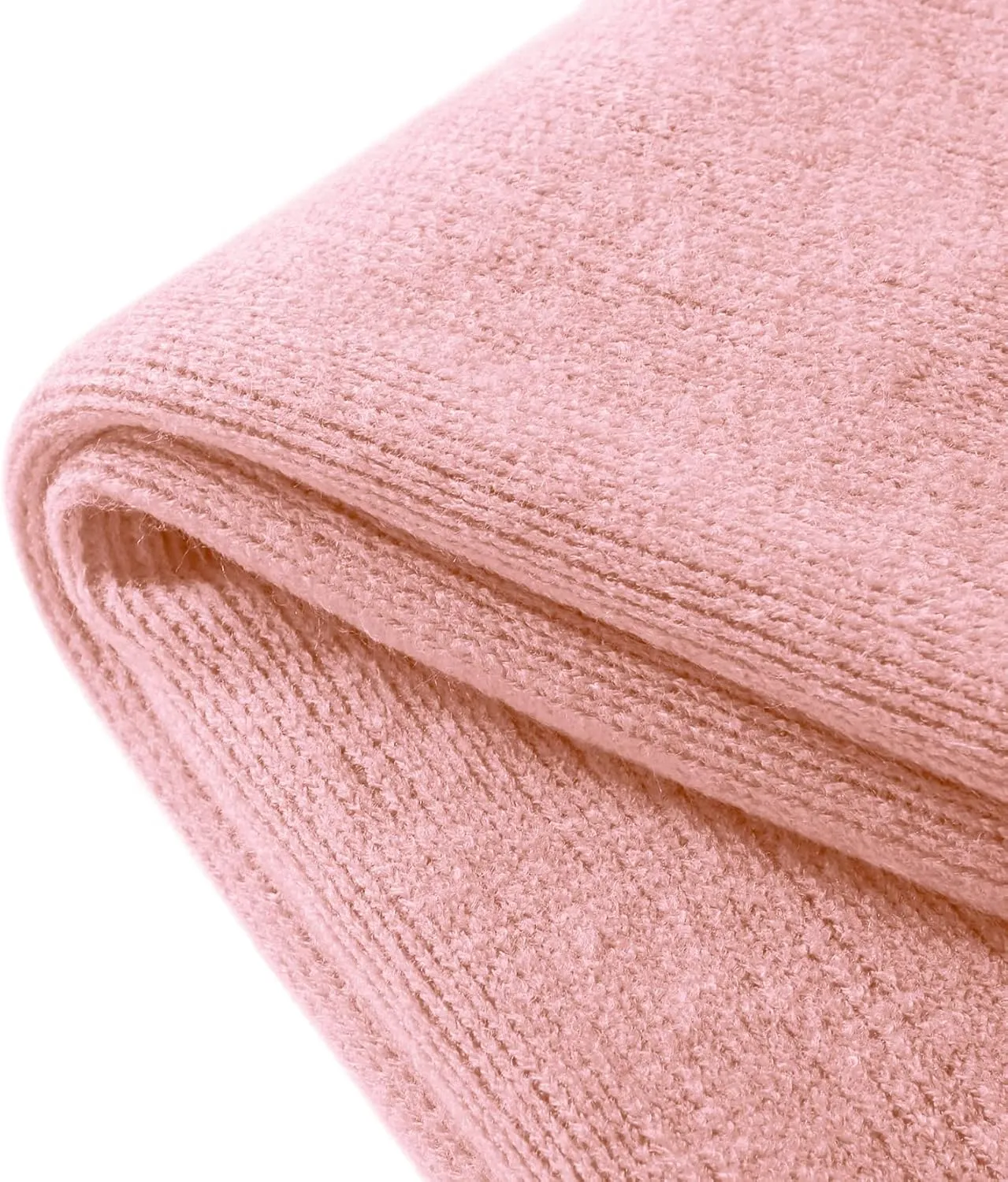 Homiest Decorative Knitted Throw Blanket with Fringe, Lightweight Acrylic Knit, Soft & Cozy Tassel Blanket for Couch, Sofa, Bed (Baby Pink, 50 x 60 Inch)