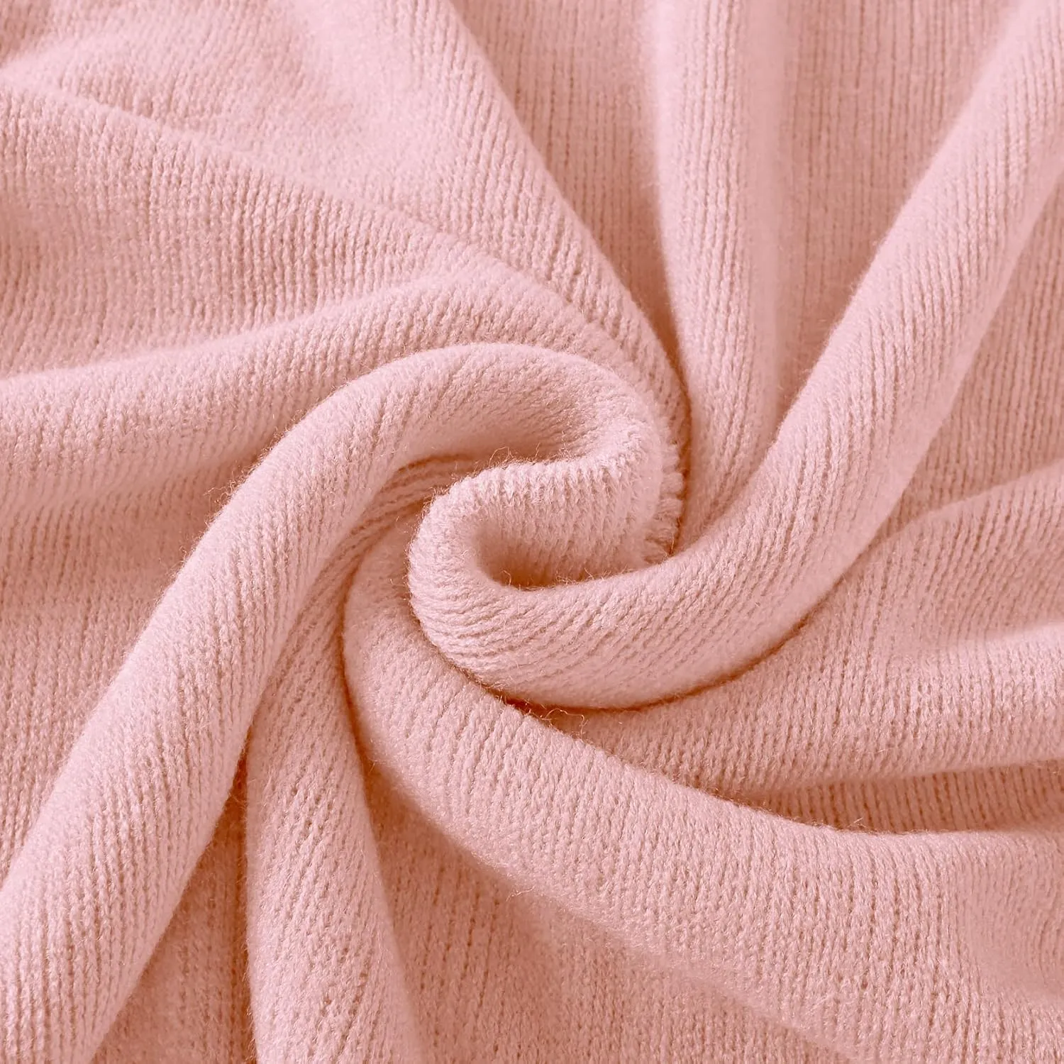 Homiest Decorative Knitted Throw Blanket with Fringe, Lightweight Acrylic Knit, Soft & Cozy Tassel Blanket for Couch, Sofa, Bed (Baby Pink, 50 x 60 Inch)