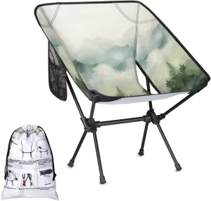 Honeybaby Folding Camping Chair Foggy Forest Camping Chairs Lightweight Portable Chair Outdoor Foldable Chairs for Camping Travel Picnic Beach Hiking
