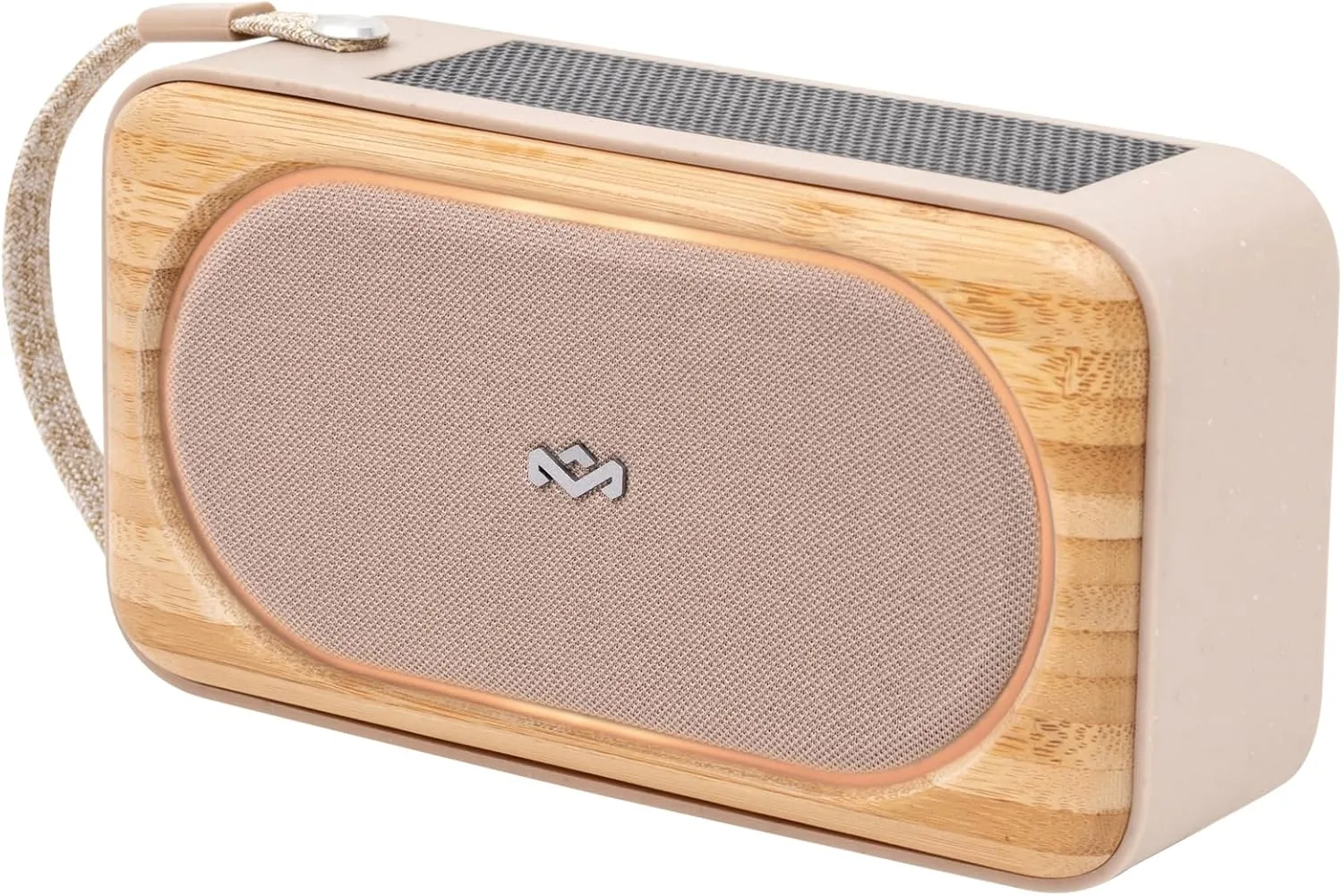 House of Marley Roots Solar Speaker - Portable Bluetooth, IP67 Water-Resistant, 14 Hr Playtime, Solar Charging, Quick Charge, Bottle Opener, Stereo Pair, Eco-Friendly Bamboo Design (Cream)