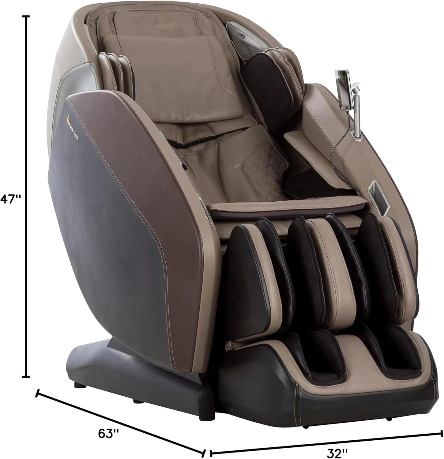 Human Touch CERTUS Zero Gravity Massage Chair, Full Body Back, Leg, Shoulder, 11 Auto-Programmed S & L Track Massages, Dual Lumbar & Calf Heat w Orbital Calf & Foot Massage, Built-in Speakers, Earth