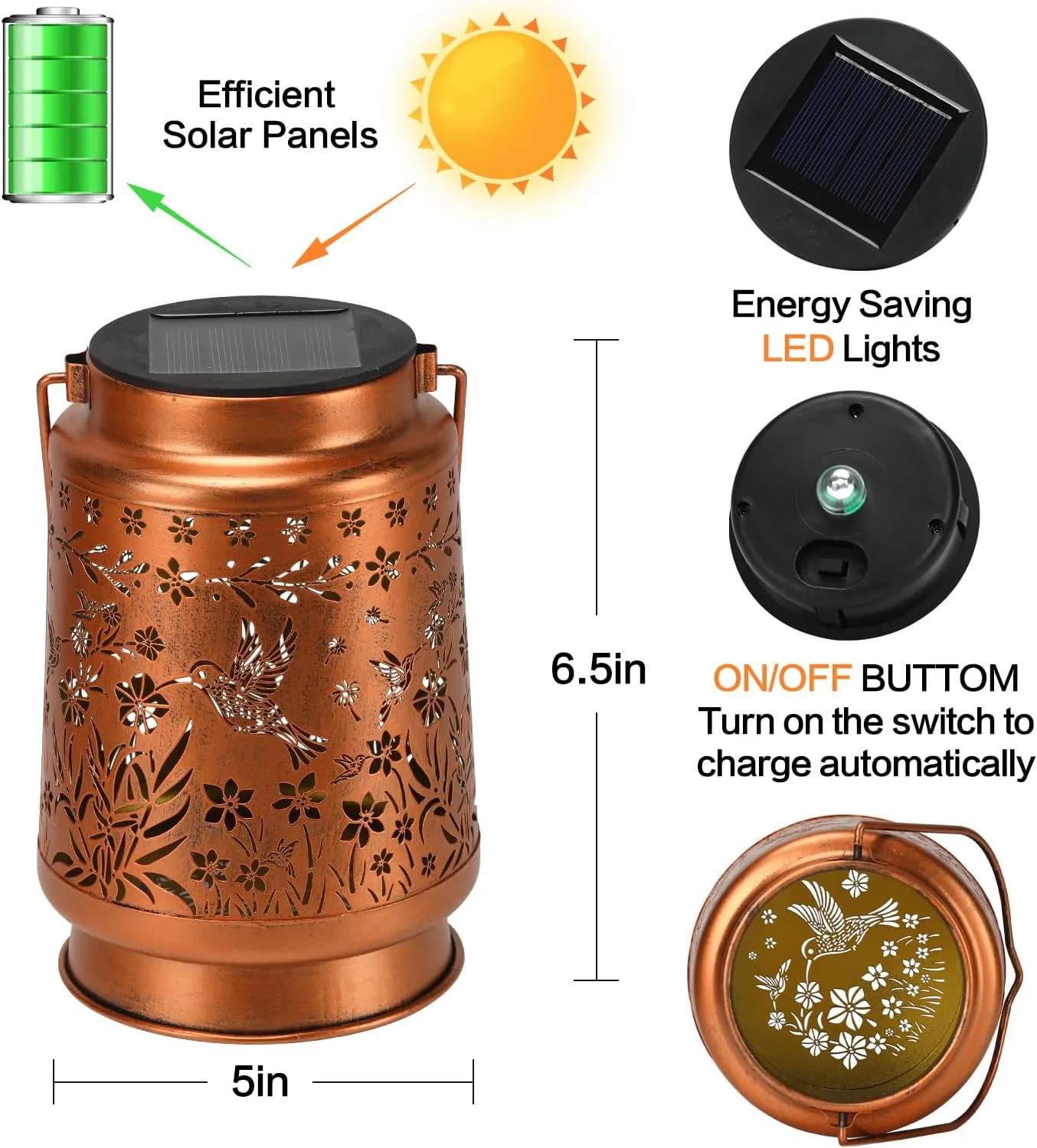 Hummingbird Solar Lanterns Outdoor Waterproof Garden Decor Birthday Gifts for Women Mom Hanging Solar Lights outdoor for Hummingbird Gifts Patio Pathway Landscape walkway terrace balcony lawn yard