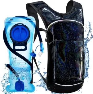 Hydration Backpack with 2L Water Bladder, Raves Water Backpack, Lightweight Insulation Hydration Pack for Men and Women, Suitable for Music Festivals, Raves, Hiking, Activities