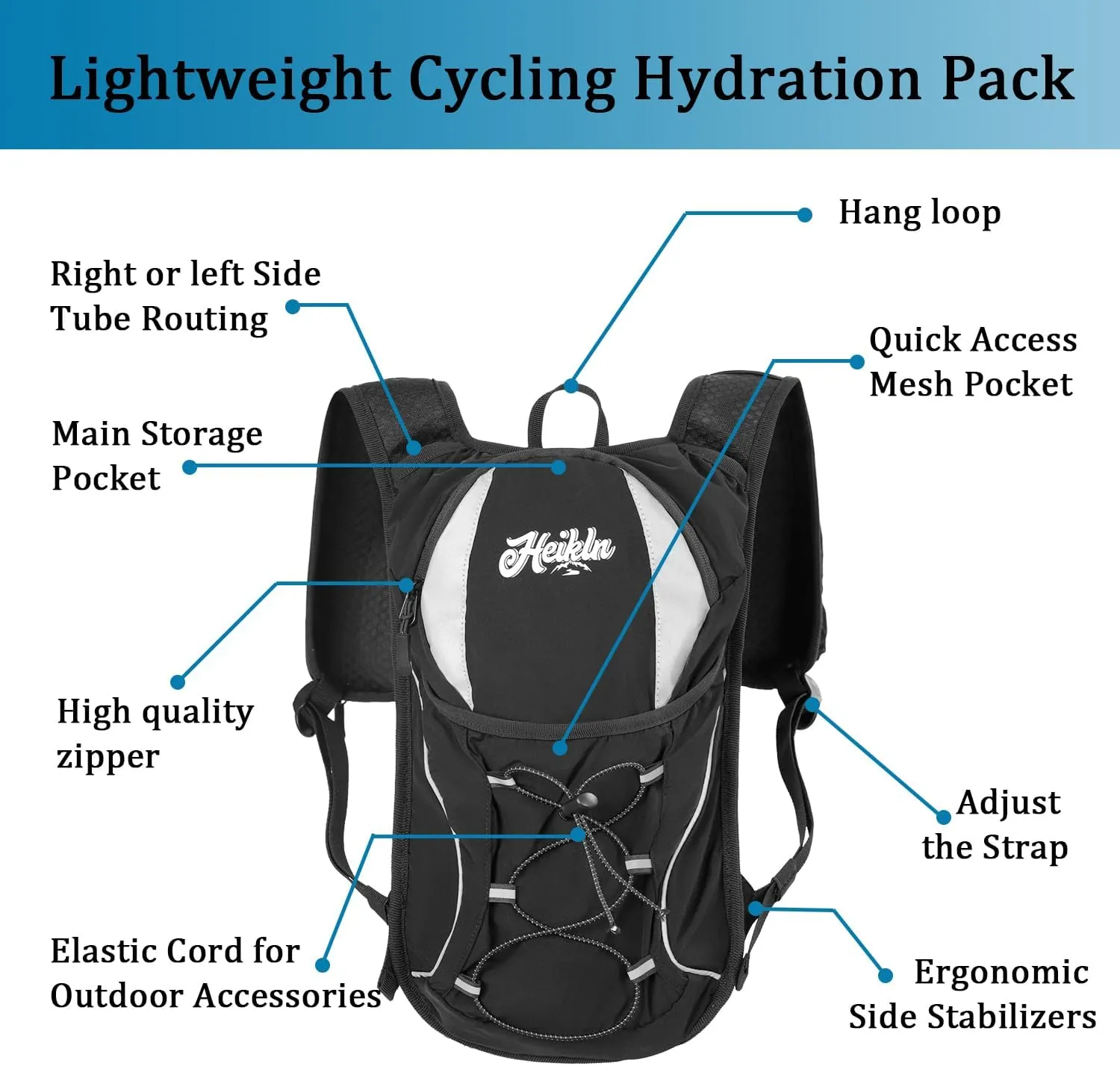 Hydration Backpack,Lightweight Water Backpack with 2L Water Bladder Running Hydration Vest Backpack for Hiking Running Cycling Hiking