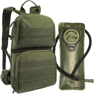Hydration Pack, 10L Water Backpack with 2.5L Water Bladder, MOLLE System for Outdoor Hiking, Biking, Running, Black