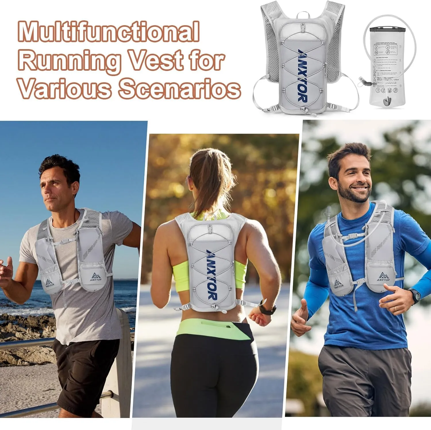 Hydration Pack Backpack,Hiking Backpack with 2L Water Bladder Lightweight Running Hydration Vest for Men Women Hiking Cycling Climbing Camping