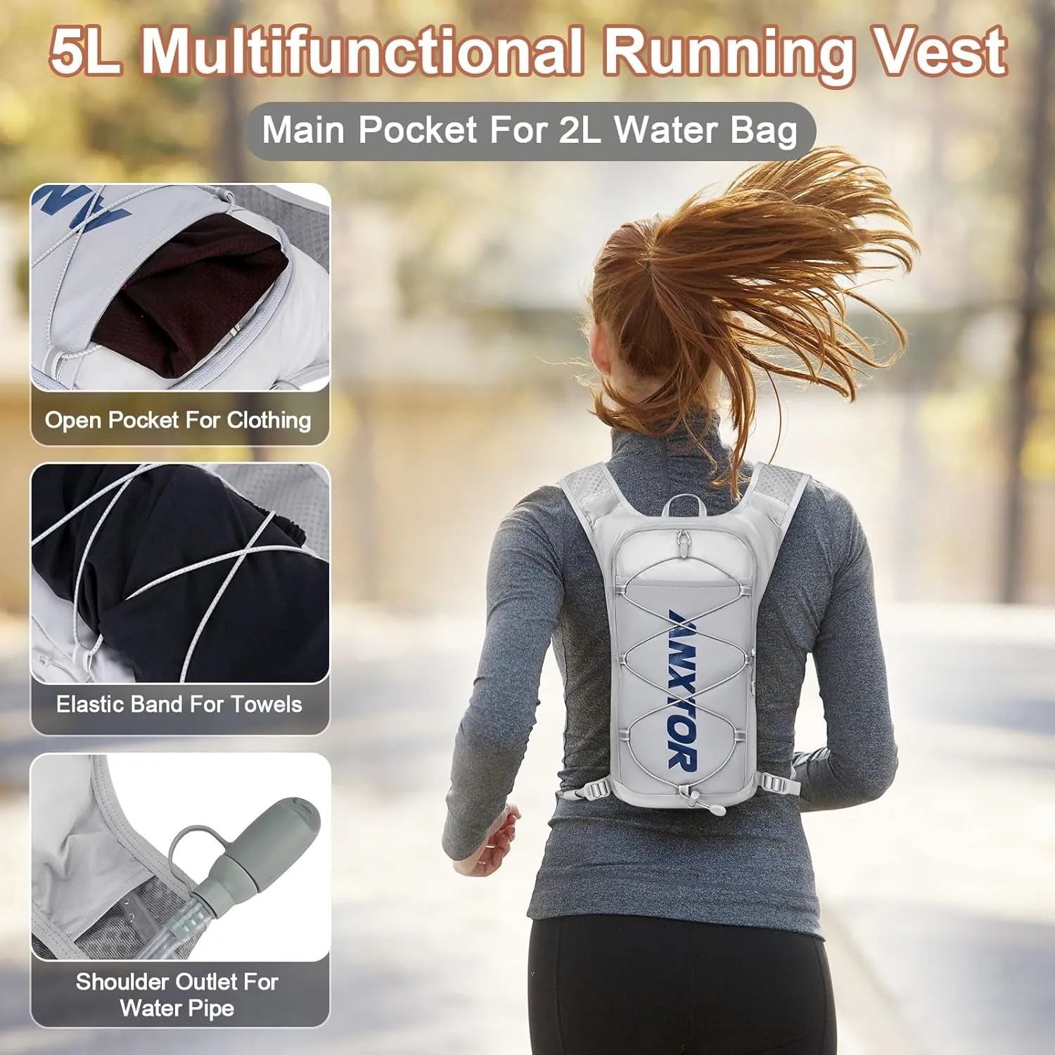 Hydration Pack Backpack,Hiking Backpack with 2L Water Bladder Lightweight Running Hydration Vest for Men Women Hiking Cycling Climbing Camping