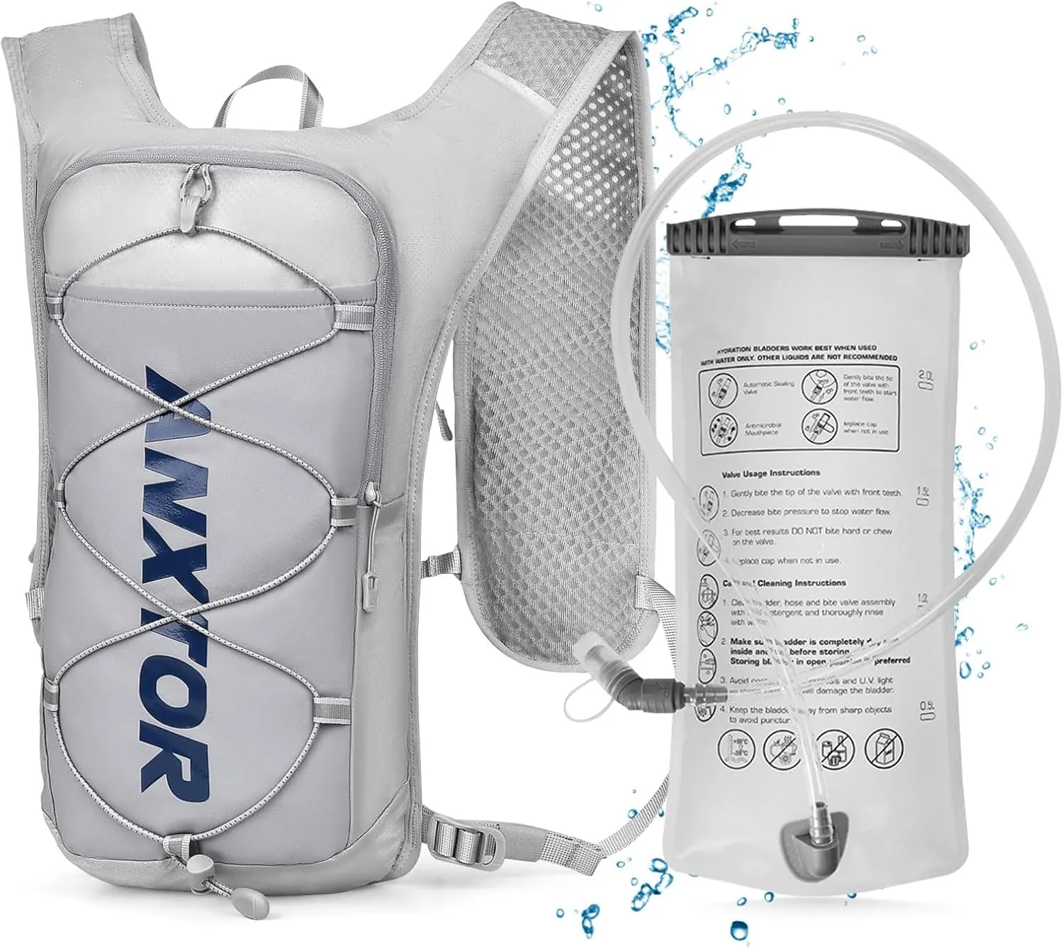 Hydration Pack Backpack,Hiking Backpack with 2L Water Bladder Lightweight Running Hydration Vest for Men Women Hiking Cycling Climbing Camping
