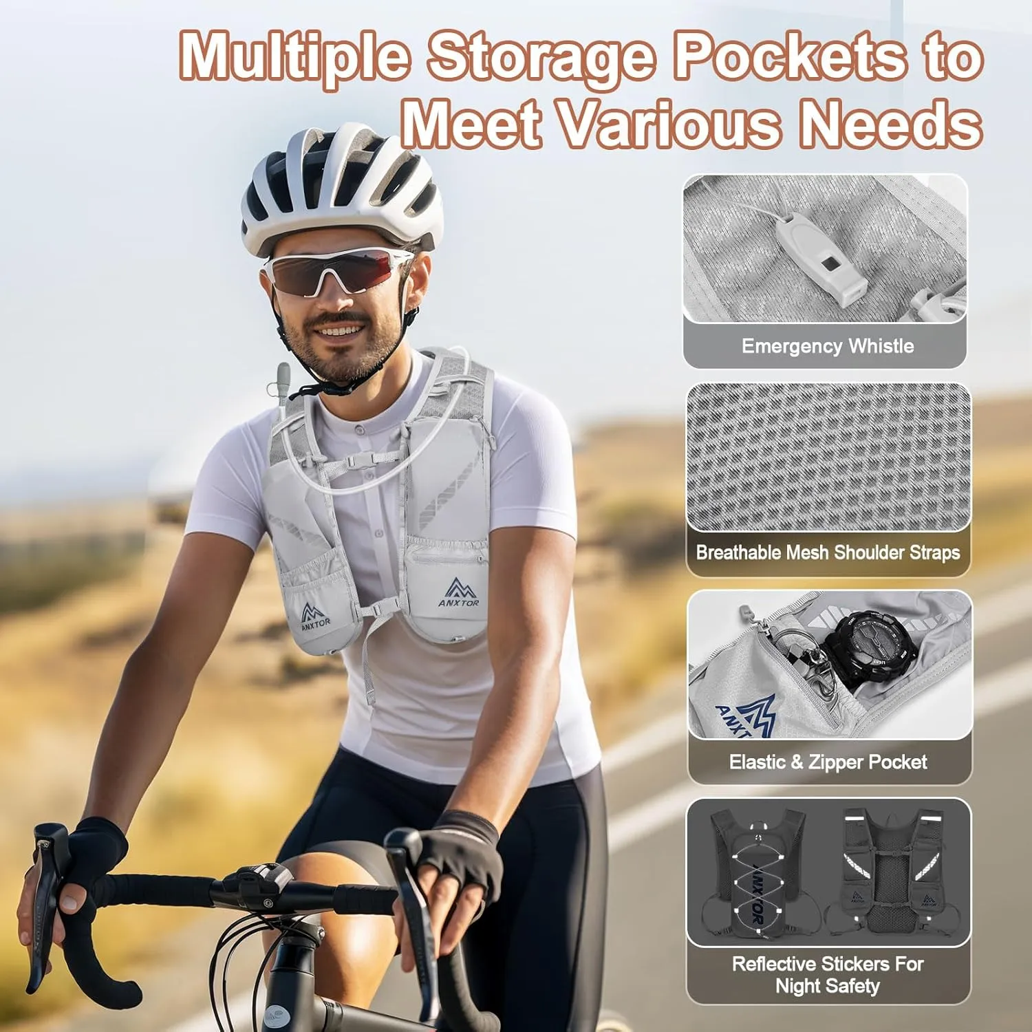 Hydration Pack Backpack,Hiking Backpack with 2L Water Bladder Lightweight Running Hydration Vest for Men Women Hiking Cycling Climbing Camping